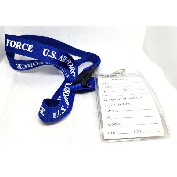 43" U.S Air Force ID Badge Detachable Lanyard Badge Holder Blue - Picture 2 of 11